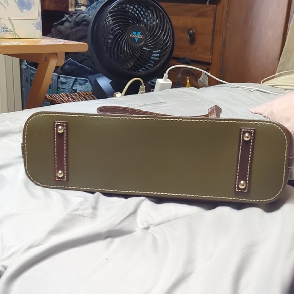 Dooney & Bourke Olive Green and Brown Tote Bag